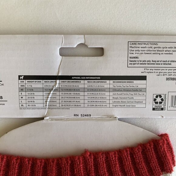 Vibrant Life Holiday Merry Bright Snowflakes Dog/Cat Sweater XS New - Picture 6 of 7